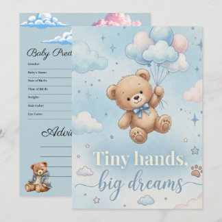 Cartão Cute Baby shower invitation with prediction game