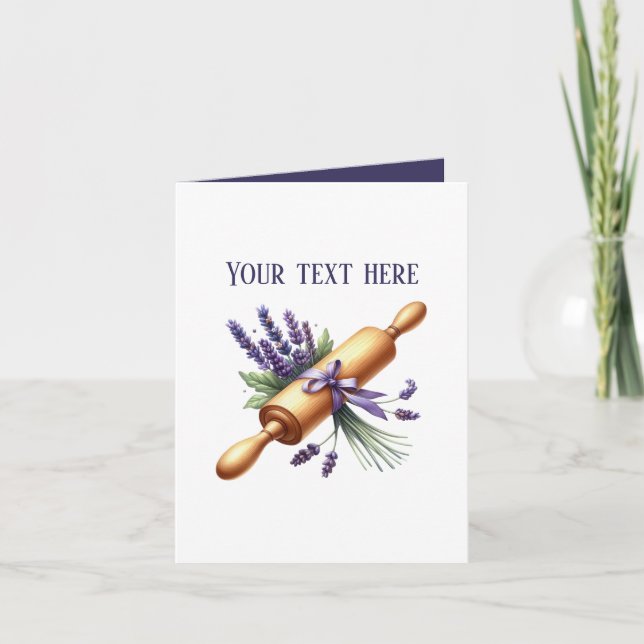 Cartão Cute bakery rolling pin customizable (Frente)