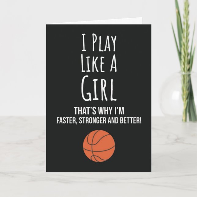 Cartão Cute Basketball Cards For Girls For Kids Sports  (Frente)