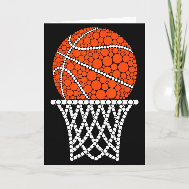 Cartão Cute Basketball Polka Dot Art Student Happy Dot Da (Frente)