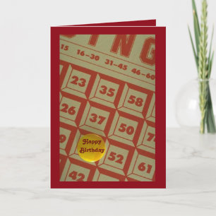 Cartão Cute Bingo Themed Birthday Card