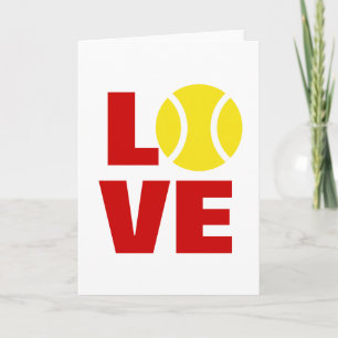 Cartão Cute Birthday Card for tennis players saying LOVE