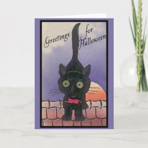 Cartão Cute Black Cat Halloween Cards