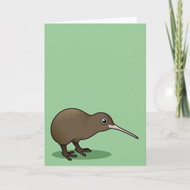 Cartão Cute Brown Kiwi da Nova Zelândia (Frente)