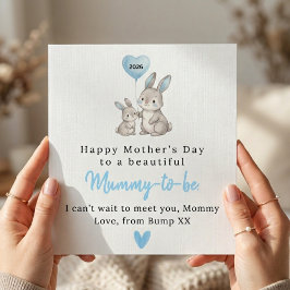 Cartão Cute Bunny Mother’s Day Card for Mummy To Be