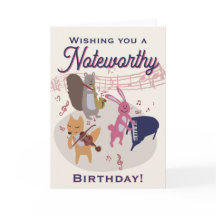 Cute Cartoon Animal Band Woodland Musical Birthday