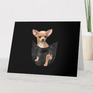 Cartão Cute Chihuahua Na Sua Bolsa De Natal