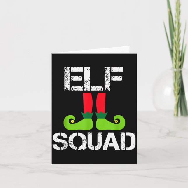 Cartão Cute Christmas Cheer Elf Squad Santa's Helper  (Frente)