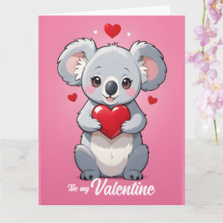 Cartão Cute coala rosa amor dia dos namorados