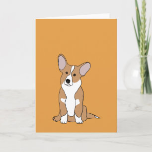 Cartão Cute Corgi Greeting Card - Customizable
