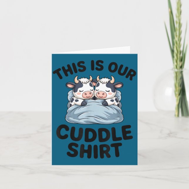 Cartão Cute Cow Couple This Is Our Cuddle  (Frente)