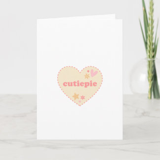 Cartão Cute Cutiepie Coração Rosa Estética