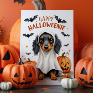 Cartão Cute Dachshund Halloween