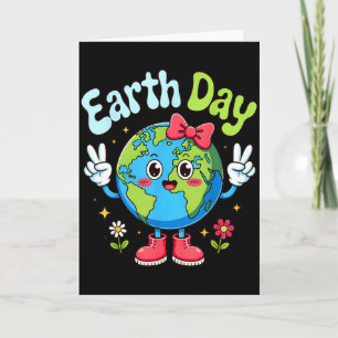 Cartão Cute Dia da Terra 2026 Laço Salve o Planeta Para M