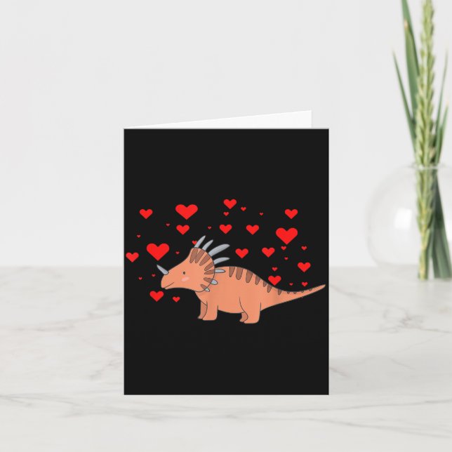 Cartão Cute Dinosaur Shirt For Valentines Day _ Tricerato (Frente)
