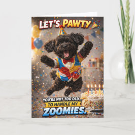 Cartão Cute Dog Birthday Card Funny Zoomies Cockapoo