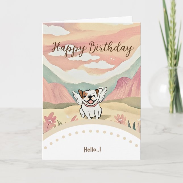 Cartão cute dog happy birthday (Frente)