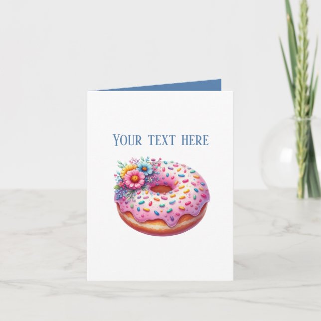 Cartão Cute Doughnut Bakery shop customizable (Frente)