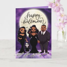 Cartão Cute e Assustador Família Étnica Halloween