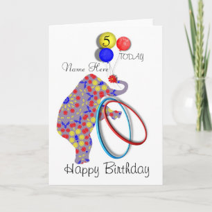 Cartão Cute Elephant Child's Personalised Birthday Card
