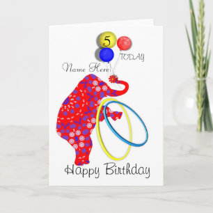 Cartão Cute Elephant Child's Personalised Birthday Card