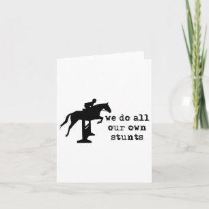 Cartão Cute Engraçado Horseback Andando Mulheres Equestre