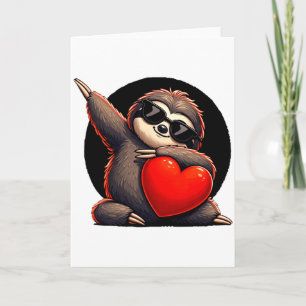Cartão Cute Engraçado Sloth Legal Dabbing Coração Dia dos