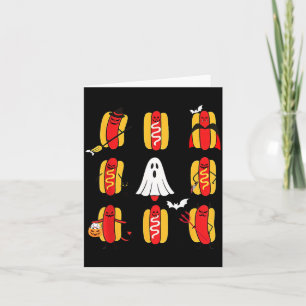 Cartão Cute Fantasmas de Cachorro-Quente de Halloween Eng