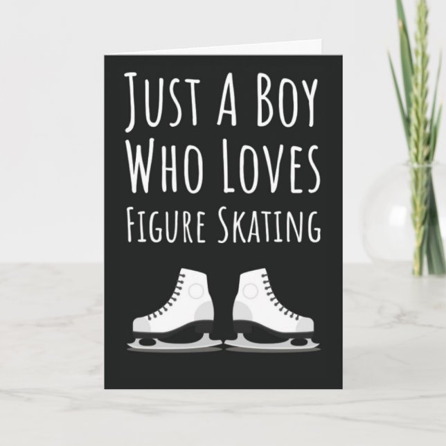 Cartão Cute Figure Skating Cards For Baby Boys Kids (Frente)