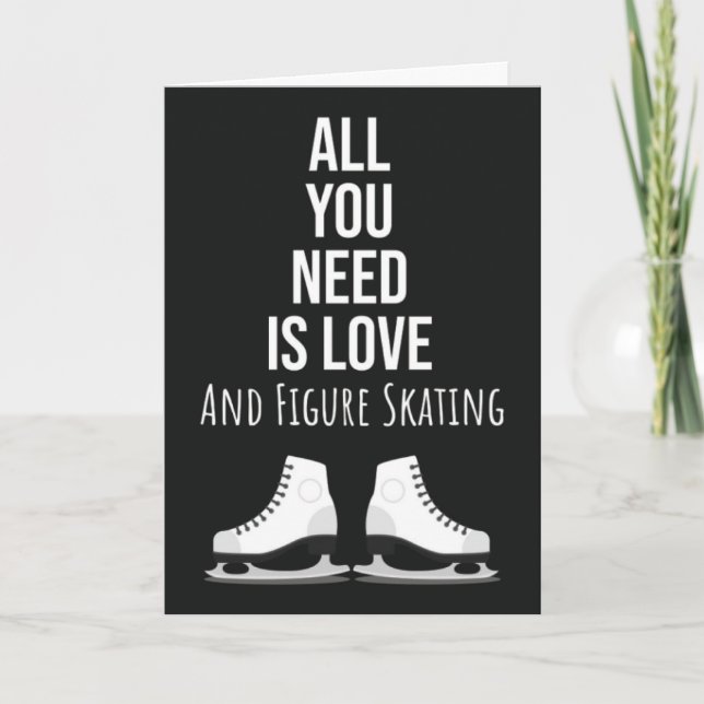 Cartão Cute Figure Skating Cards Skater Winter Sports Ice (Frente)