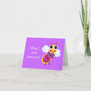 Cartão Cute Firefly "What I love about you" card