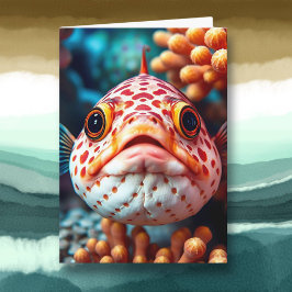 Cartão Cute Fish Close Up | Checking On You