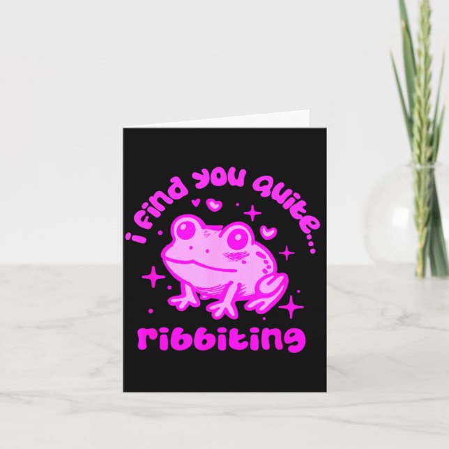 Cartão Cute Frog Pun Ribbiting Frog Lovers Quote Design  (Frente)
