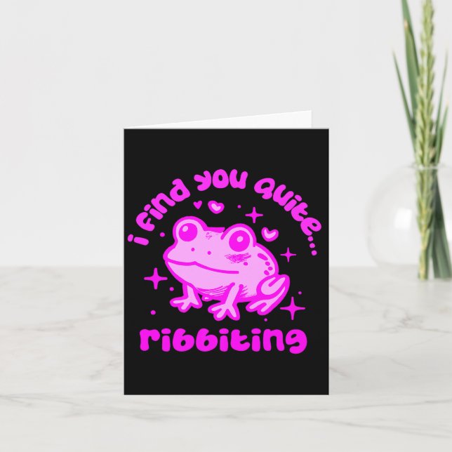 Cartão Cute Frog Pun Ribbiting Frog Lovers Quote Design P (Frente)