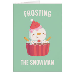 Cartão Cute Frosting The Snowman Funny Christmas Greeting
