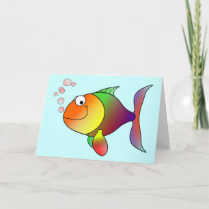 Cartão Cute Funny Fish - Colorful