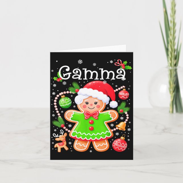 Cartão Cute Gamma Gingerbread Family Matching Christmas C (Frente)