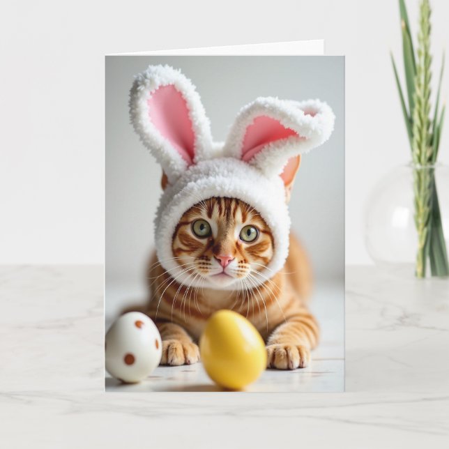 Cartão Cute Ginger Cat Holiday Card (Frente)