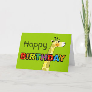 Cartão Cute giraffe happy birthday