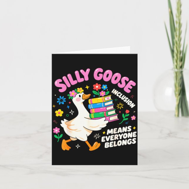 Cartão Cute Goose Inclusion Everyone Belongs Teacher Gift (Frente)