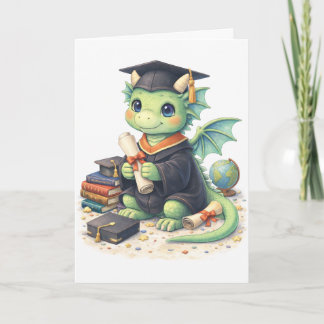 Cartão Cute Graduation Dragon Greeting Card