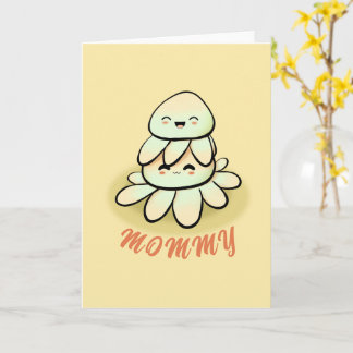 Cartão cute green octopus mother Card