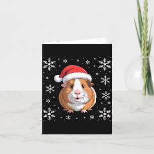 Cartão Cute Guinea G Usando Chapéu de Papai Noel Natal 