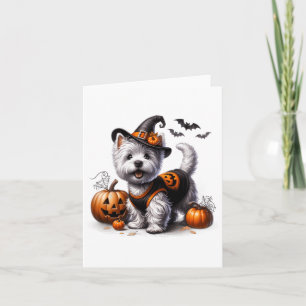Cartão Cute Halloween Westie Tee West Highland Terrier Do
