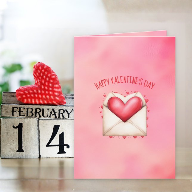 Cartão Cute Happy Heart Day Valentine's Day Card (Criador carregado)