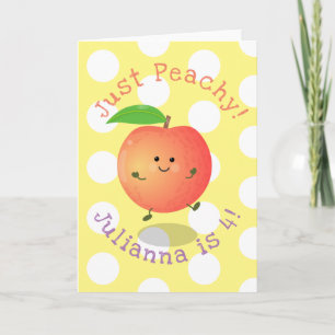 Cartão Cute happy peach yellow cartoon illustration