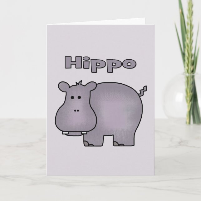 Cartão Cute Hippo (Frente)