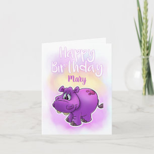 Cartão Cute Hippo Birthday Card