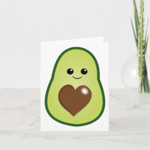 Cartão Cute Kawaii Abacate Genérico Para Qualquer Uso 