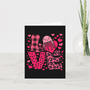 Cartão Cute Kawaii Dia dos Namorados Água-viva Amor Coraç